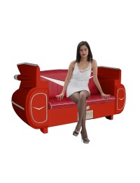 Sofa Cadillac Rot mit rotem Polster