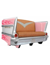 Sofa Chevy Rosa mit pinken Flammen