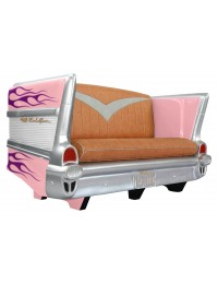 Sofa Chevy Rosa mit lila Flammen