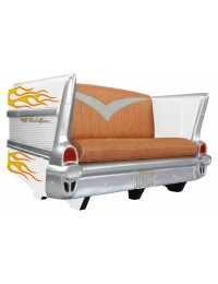 Sofa Chevy Weiß mit orangenen Flammen