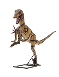 Dinosaurier Velociraptor mit Schlange