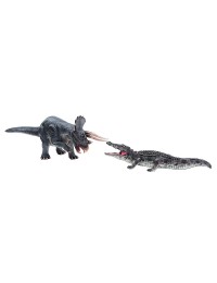 Dinosaurier Triceratops mit Krokodil