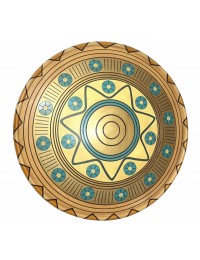 Antikes Mittelalterliches Schild Gold Blau