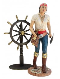 Piratenfrau mit Steuer