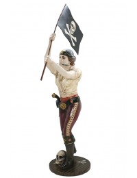Piratenfrau mit Flagge