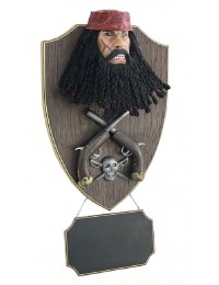 Pirat Blackbeard mit Pistolen und Angebotsschild Wanddeko