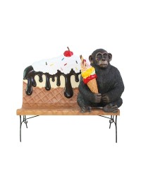 Eiscremebank mit Affen