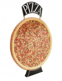 Ganze Pizza Einseitig mit Pizzaschild
