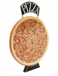 Ganze Pizza Zweiseitig mit Pizzaschild