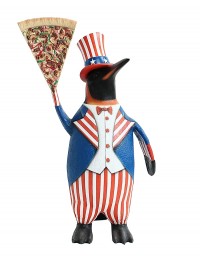 Pinguin amerika mit Pizzastück