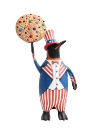 Pinguin amerika mit Keks
