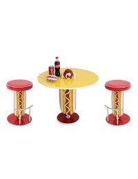 Hot Dog Tisch und Hocker