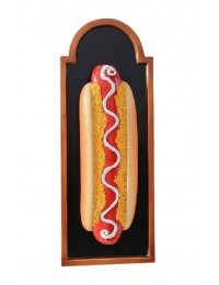 Hotdog auf Angebotstafel