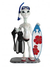 Alien Taucher mit Surfboard