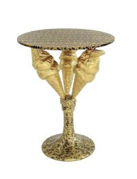 Tisch mit 3 Eistüten auf Ständer Gold