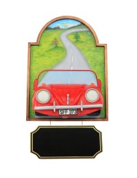 Bild mit VW Rot und Angebotsschild