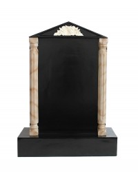 Grabstein mit schwarzem Marmoreffekt und Säulen 9