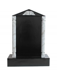 Grabstein mit schwarzem Marmoreffekt und Säulen 20