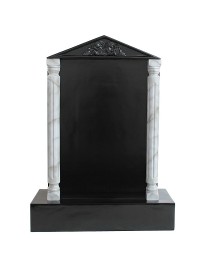 Grabstein mit schwarzem Marmoreffekt und Säulen 22