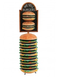 2 Burger auf Angebotstafel auf riesigem Burger