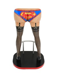 Sexy Frauenbeine Schwarz mit Superman Unterwäsche Barhocker 
