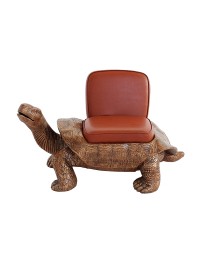Schildkröte Gold Sitz mit braunem Polster