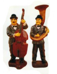 Dick und Doof klein mit Cello und Sausaphone