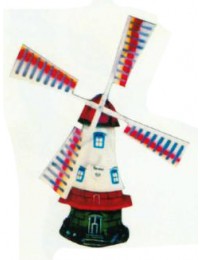 Windmühle klein mit bunten Flügeln