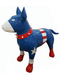 Hund Bullterrier Captain Amerika Kampfhund