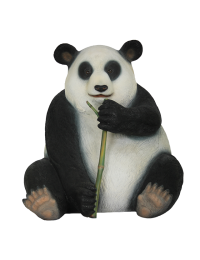 sitzender Pandabär mit Bambus
