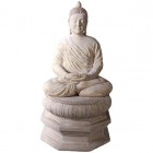 Buddha im Schneidersitz auf Sockel