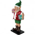 sonniger Weihnachtsgehilfe Elf mit Geschenken