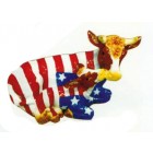 kleine liegende Kuh mit Kälbchen Amerikabemalung