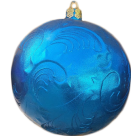 Weihnachtskugel mit  Reliefmuster metallicblau