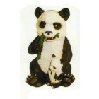 Pandabär mit Kind frisst Bambus