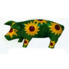 Schweinchen mit Sonnenblumen bemalt