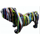 Bulldogge mit buntem Farbverlauf