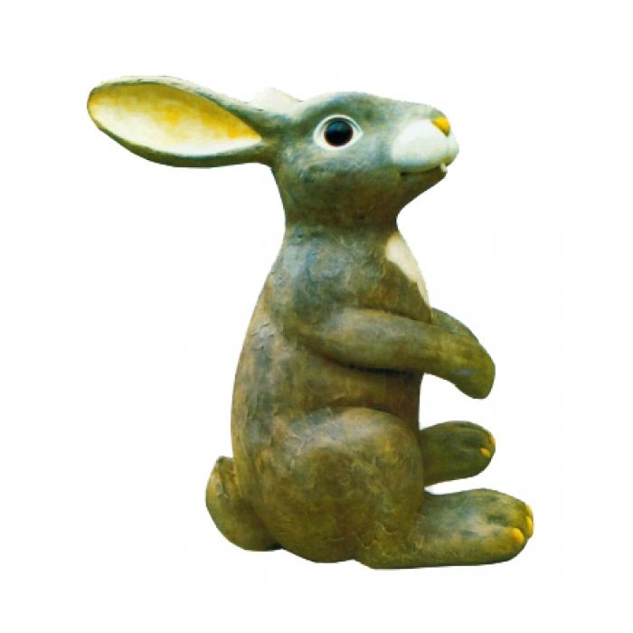 großer graubrauner Hase XXXL sitzend übergroß XXL Deko- & Werbefigur