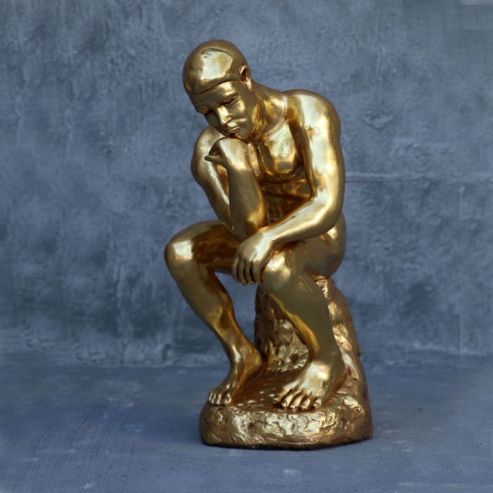 Der Denker in Gold metallic verkleinert Dekorationsfigur