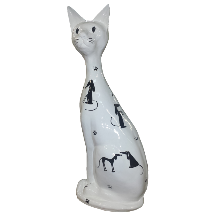 Katze sitzend modernes Design schwarz verkleinert Dekorationsfigur