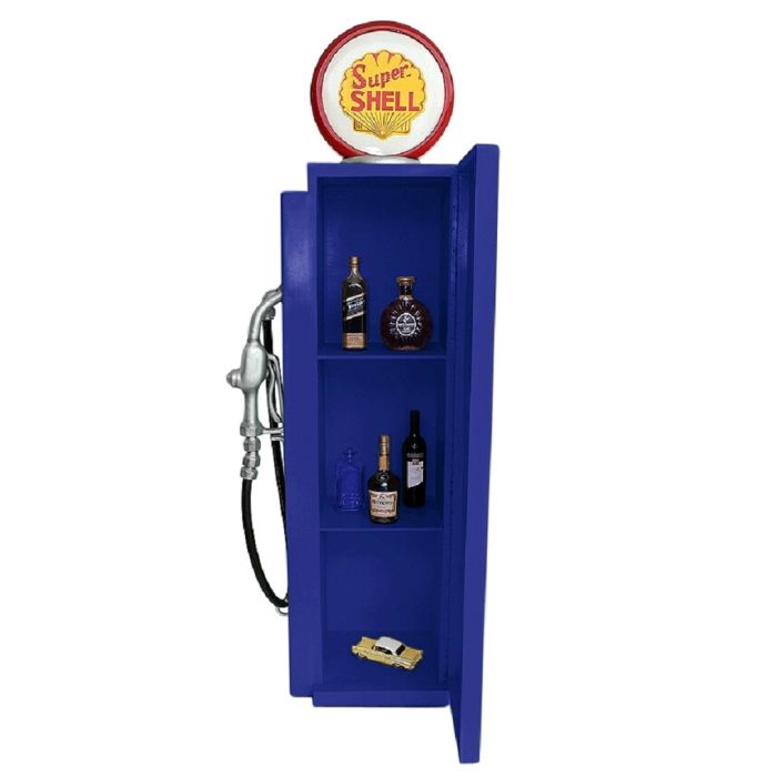 Retro Zapfsäule Blau Rot als Schrank verkleinert Aufbewahrung