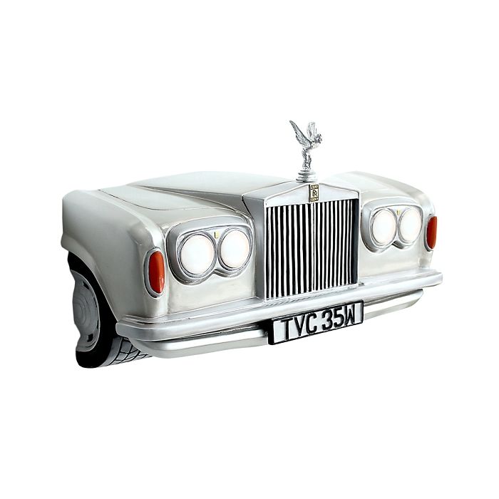 Wanddeko Rolls Royce Silber groß verkleinert Dekorationsfigur