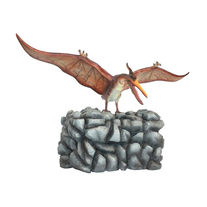 Dinosaurier Pteranodon auf Stein lebensgroß Deko- & Werbefigur