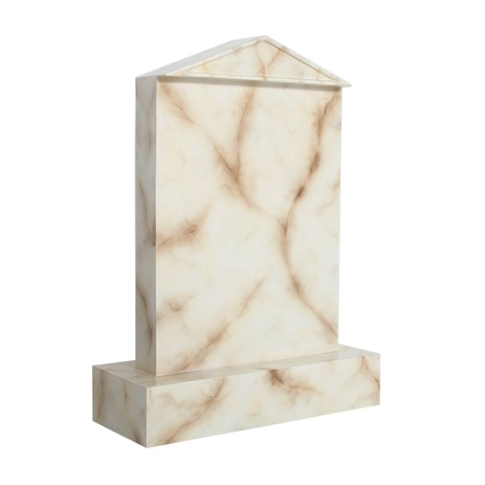 Grabstein mit weißem Marmoreffekt 2 lebensgroß Dekorationsfigur