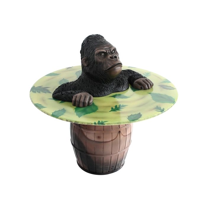 Mürrischer Gorilla Fasstisch lebensgroß Tisch