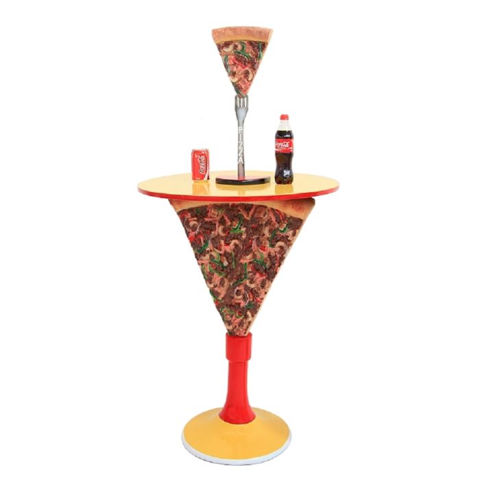 Tisch mit Pizzastückständer und kleiner Fläche vergrößert Tisch