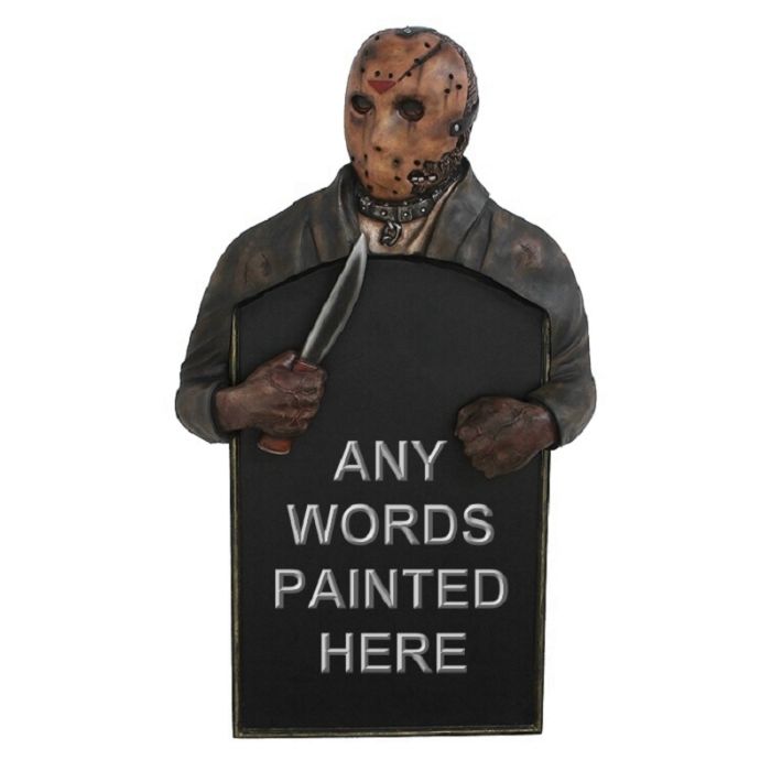 Monster Jason Voorhees  Angebotstafel für Wand lebensgroß Angebotstafel