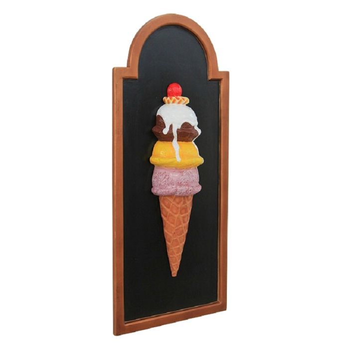 Angebotstafel Eis 3 Kugeln mit Kirsche vergrößert Schild