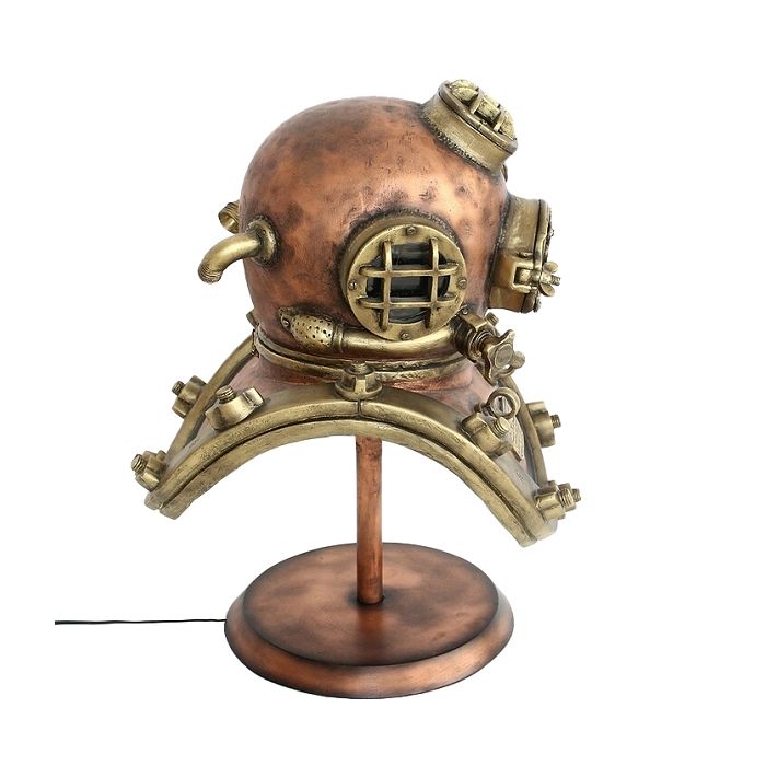 Taucherhelm groß Lampe auf Ständer  lebensgroß Beleuchtung