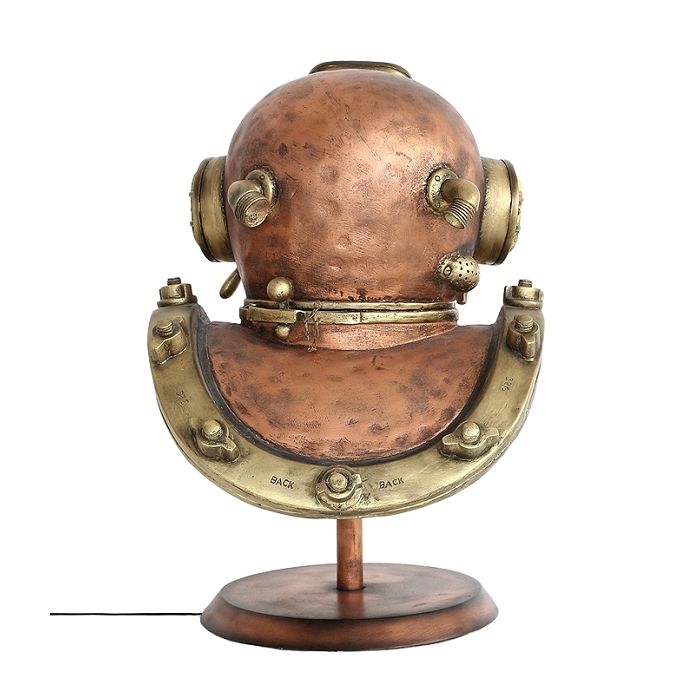 Taucherhelm groß Lampe auf Ständer  lebensgroß Beleuchtung